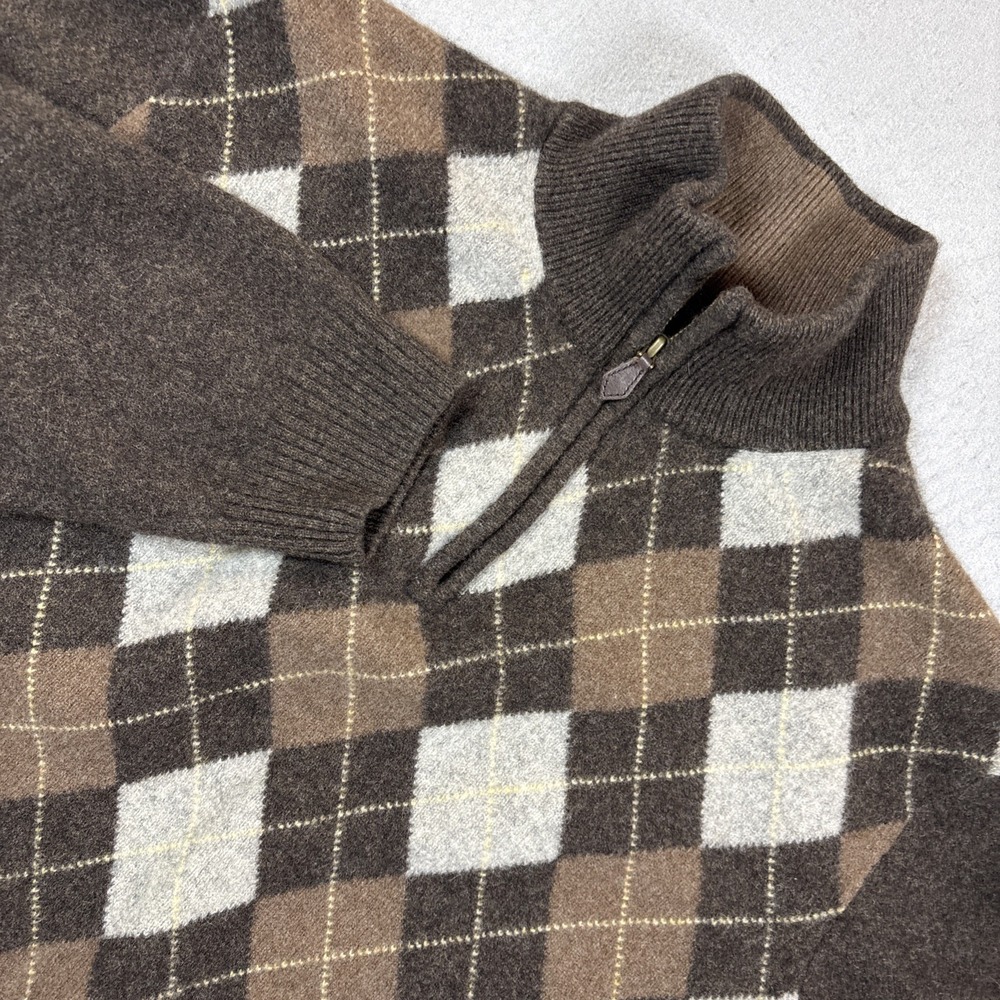 VTG Brooks Brothers Men 100% Scottish Lambs Wool 1/4 Zip Sweater XXL (L/XL 33sl)